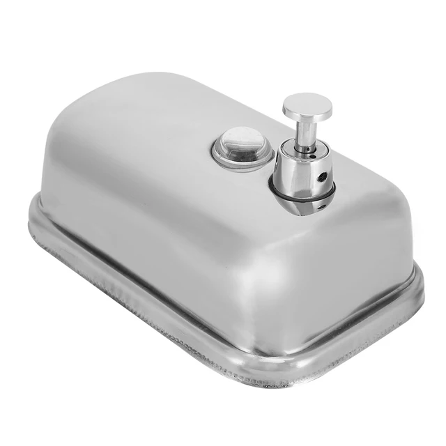 เครื่องจ่ายสบู่เหลวแบบติดผนังสแตนเลสขนาด 500 มล. เครื่องจ่ายโลชั่นแบบแมนนวลสำหรับห้องน้ำในบ้าน เครื่องจ่ายสบู่แบบติดผนัง 6