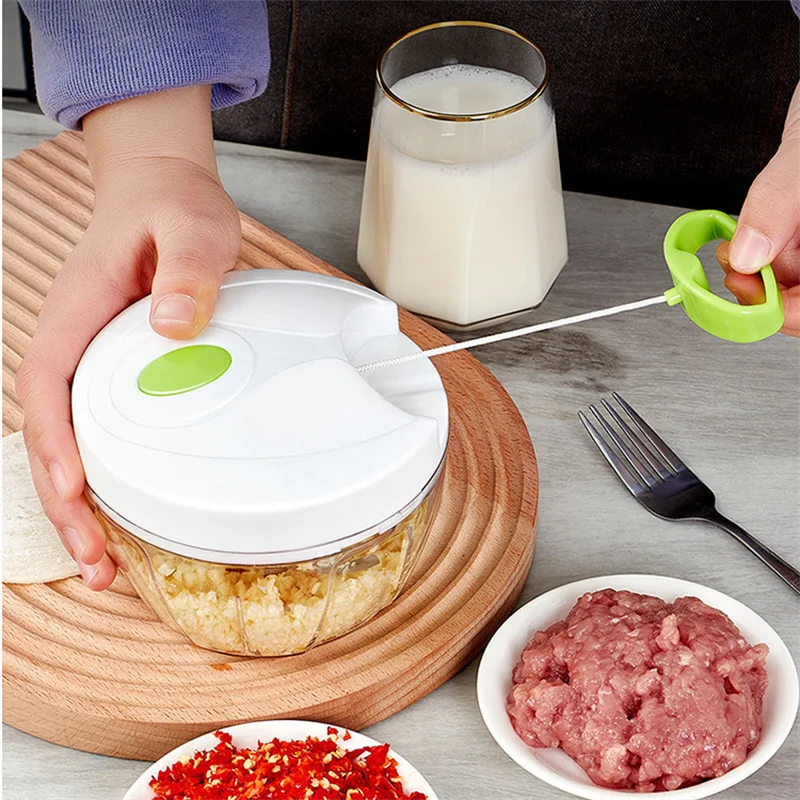 Manual Food Crusher Mini Garlic Chopper Food Shredder Processor Meat Mincer Vegetable Onion Cutter Kitchen Cooking tools