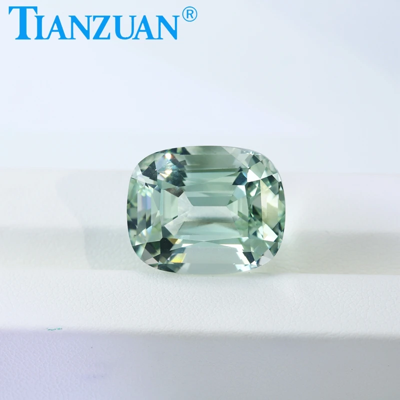 27.35ct Cushion Shape Natural Green Quartz Light Green Color Loose Gem Stone with GTC Certificate