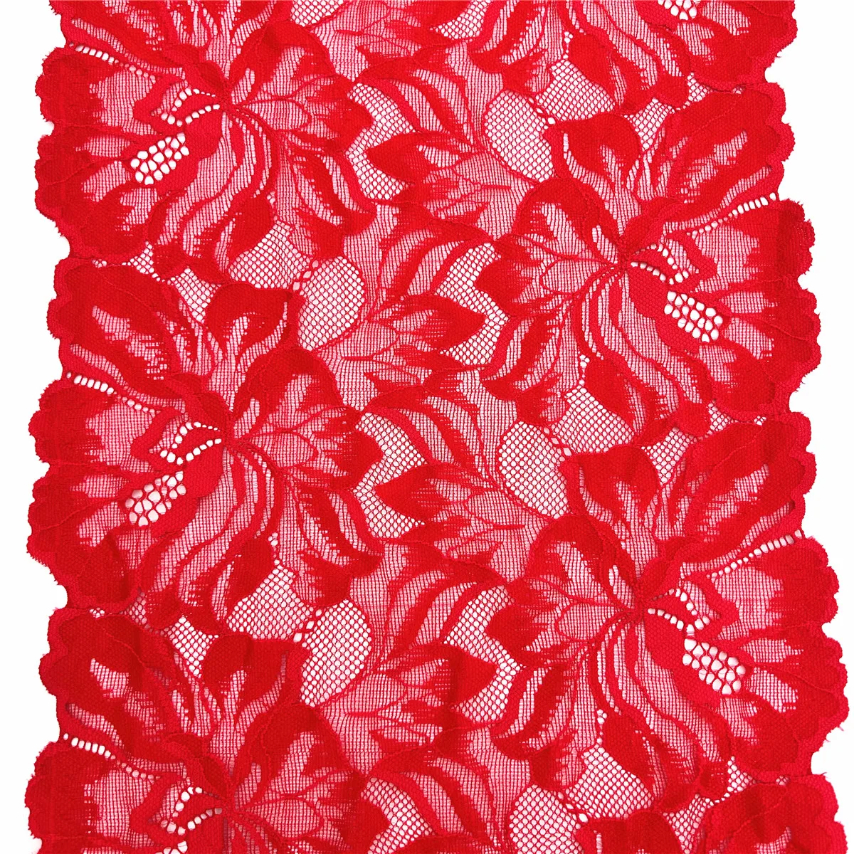 3y/lot Width 23cm Red Elastic Stretch Lace Trim 5