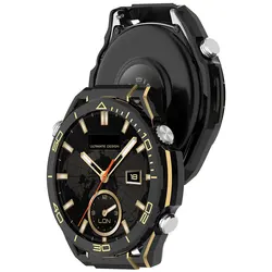Enhanced Protective Case Cover for Huawei 46mm Watch - Sleek and Durable Design (Black gold)