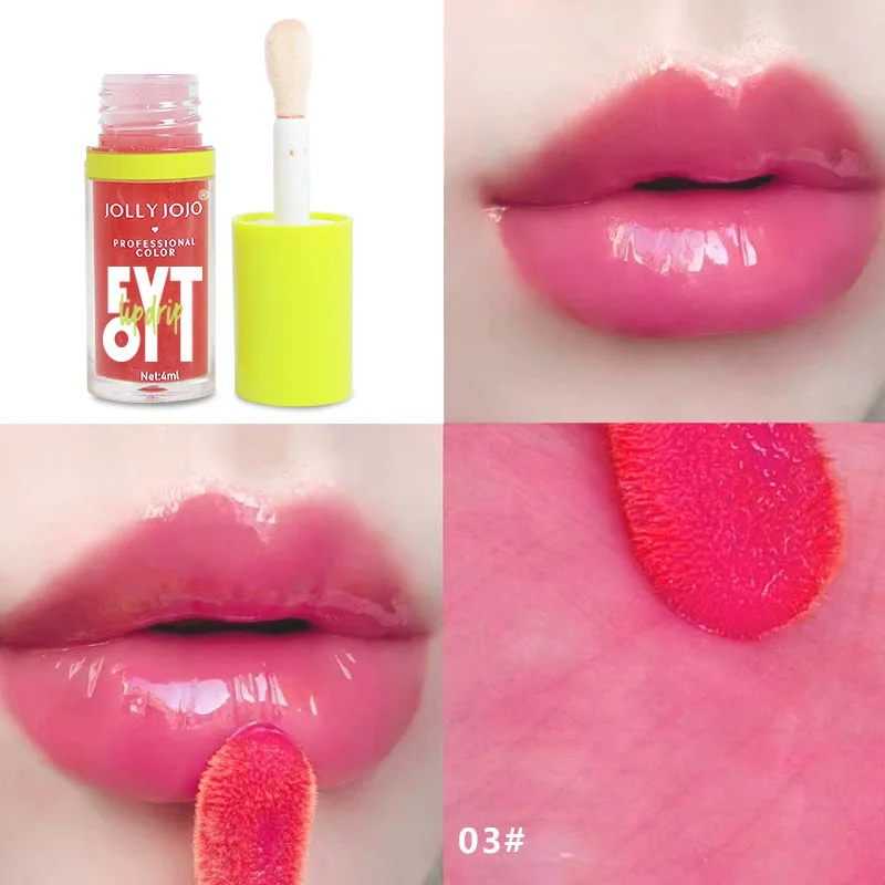 JOLLY JOJO 6 Colours Clear Lip Oil Lip Protectant Oil Lip Plumping Moisturising Mirror Lip Colour 4