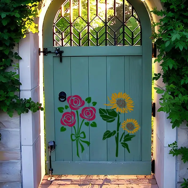 Floral Stencils For Painting 11PCS Flower Stencils For Crafts Flower Stencils Reusable Wall Stencils Crafts For Painting Wall