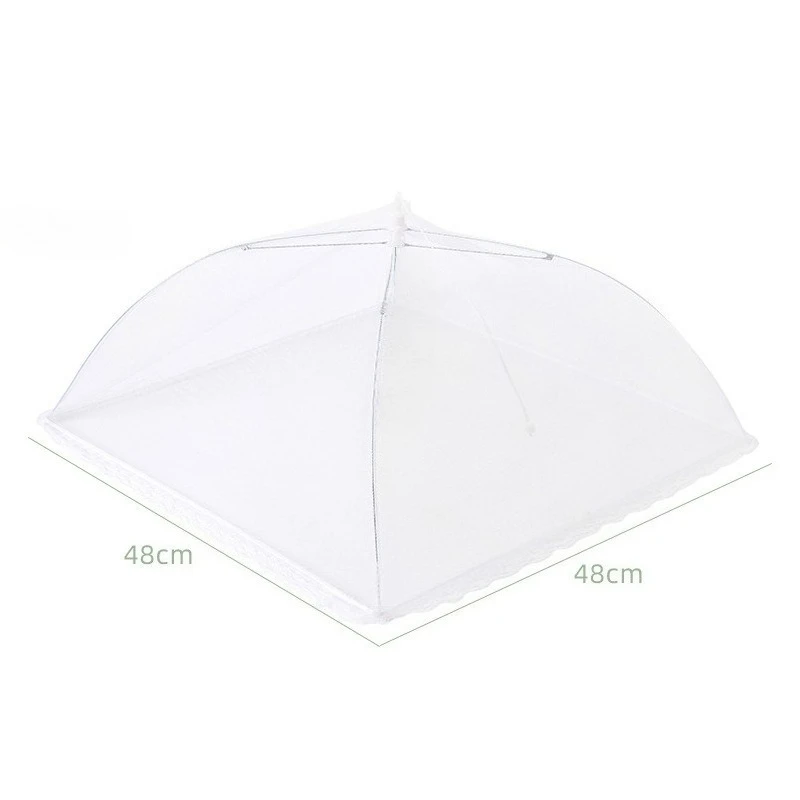 1 PC Picnic Insect Proof Household Kitchen Dust Proof Food Cover Folding Mesh Square White Cover Vegetable Cover