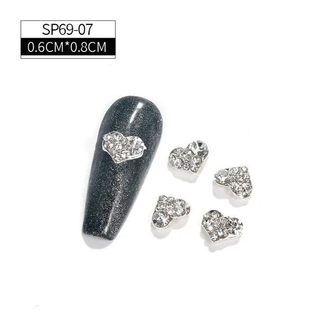 LEAMX 10 Pcs Nail Supplies 3D Charms Rhinestone Nail Art Decorations Pretty Girl Nails DIY Alloy Gemstone Nails Diamond Jewelry SP0069-07