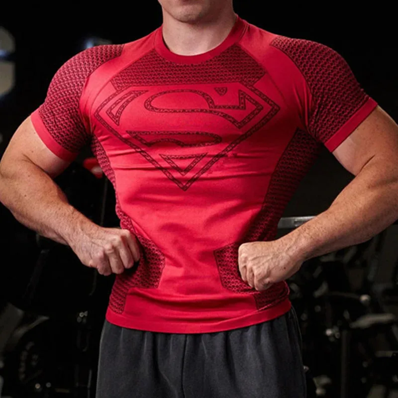 2025 nouveau style hommes haute élastique séchage rapide sport T-Shirt serré entraînement respirant été gymnase à la mode à manches courtes hauts