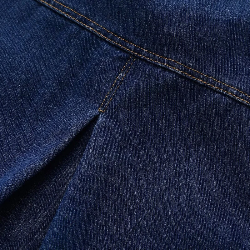 Chic Denim Lace Up Women‘s Shirt Fashion Loose Turn-down Collar Long Sleeve Female Shirts 2024 Sping Pocket Office Lady Top