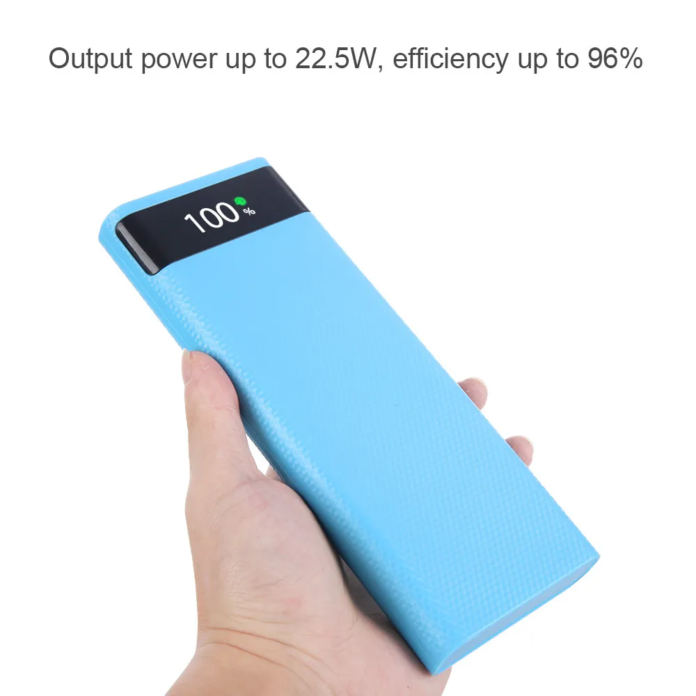 Portable DIY 8*18650 Power Bank Case External 5V Battery Charge Storage Box Shell For Charging Mobile Phones with LED light