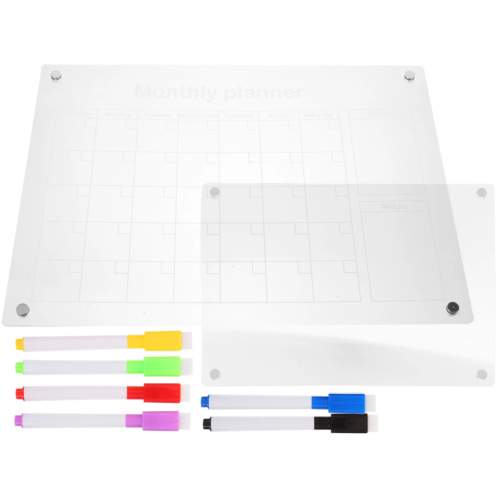 Dry Erase Boards Magnetic Listing Clear Schedule Planning Whiteboard Acrylic Message Board Small Dry Erasable Board with Markers