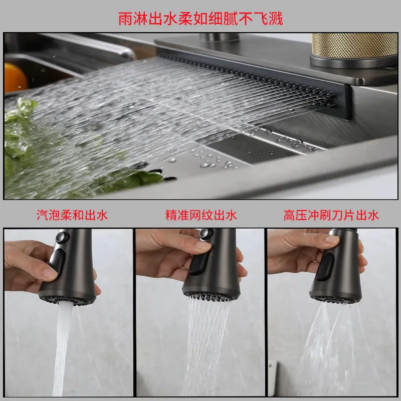 Kitchen Stainless Steel Sink Set Integrated Vegetable Basin Handmade Vegetable Sink Feiyu Single Tank Thickened Large New