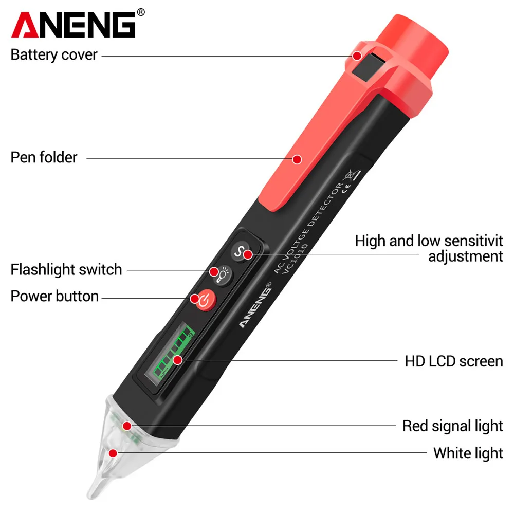 Digital Induction Tester ANENG VC1010 Smart 12-1000V Volt Current AC/DC Electric Sensor Test Pen Tools