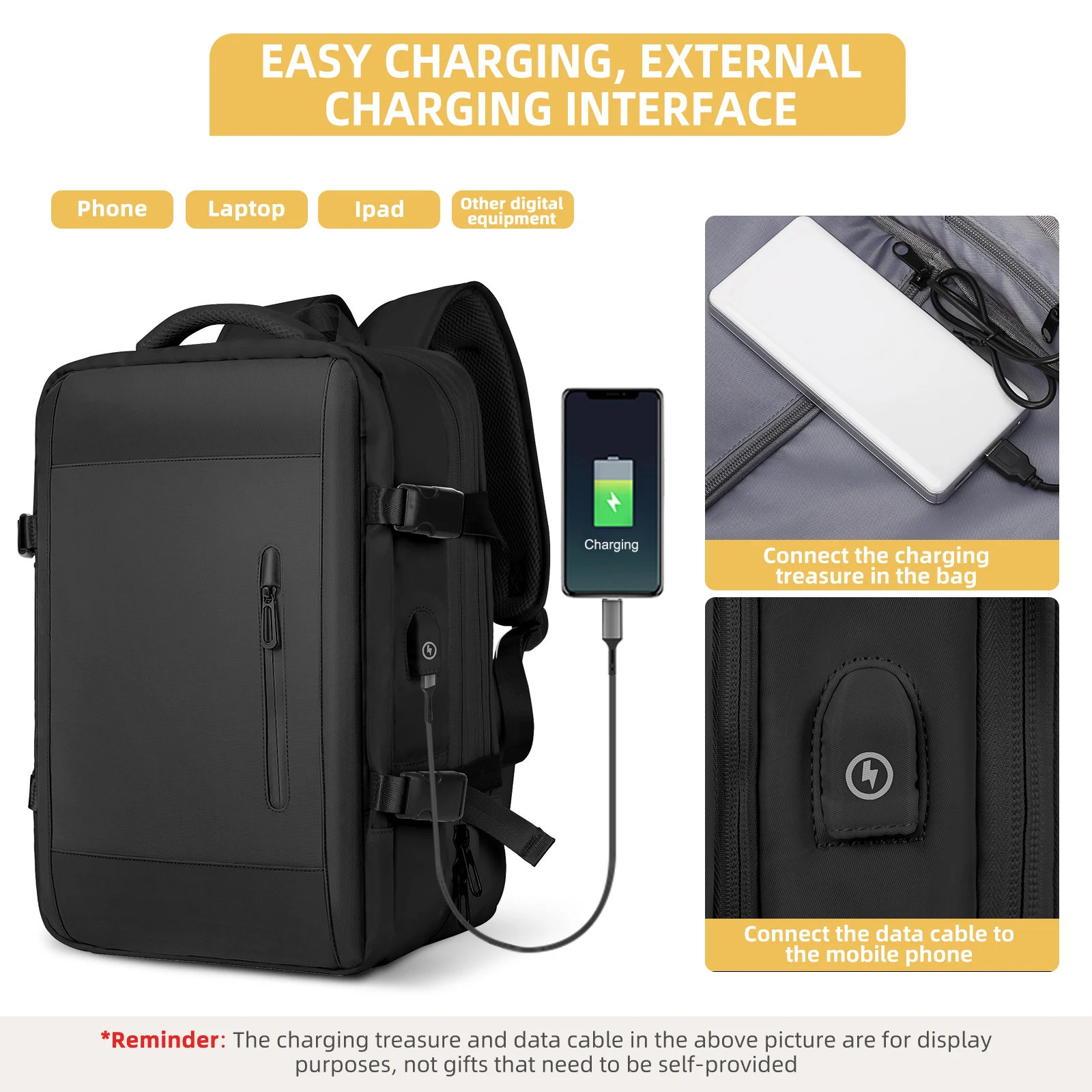 Business Travel Backpack for Men Women, Large Capacity Carry on Waterproof Expandable Backpacks Laptop Bag Hand Luggage Backpack