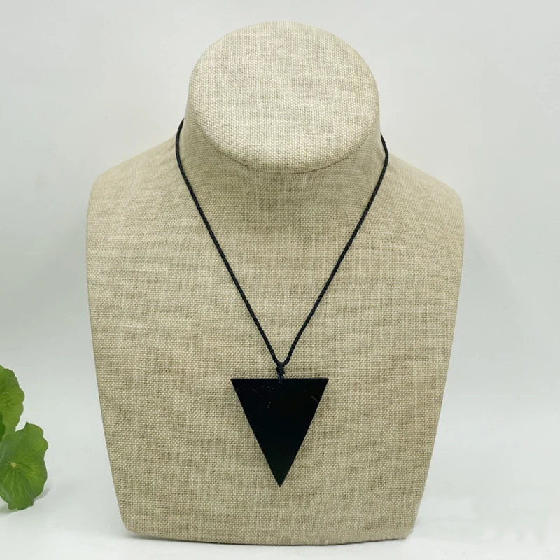 High Quality Wholesale Shungite Reverse Triangle Pendant Conductive Energy Gift for Decoration & Healing