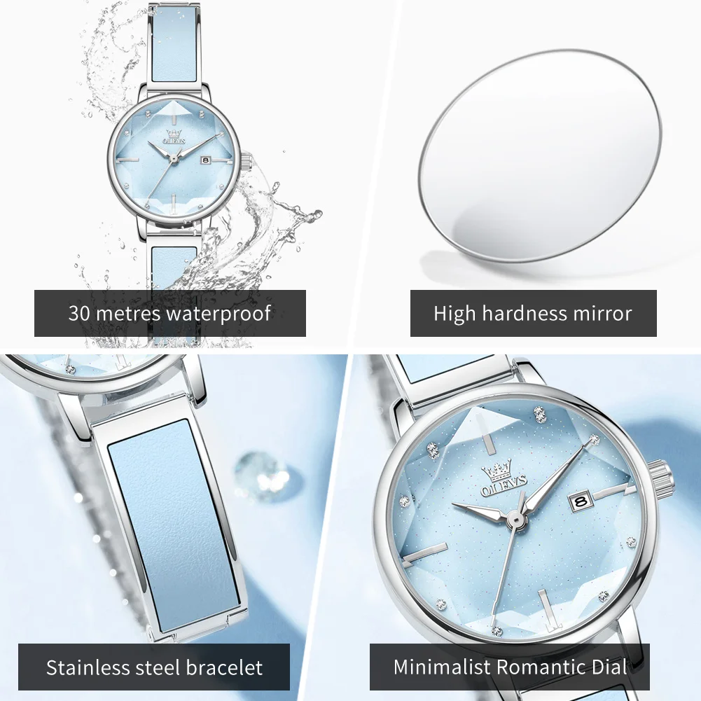 OLEVS 5656 Woman's Watch Elegant Luxury Waterproof Moonswatch Mechanical Watch For Women Roman Scale Classic Ladies Wristwatch