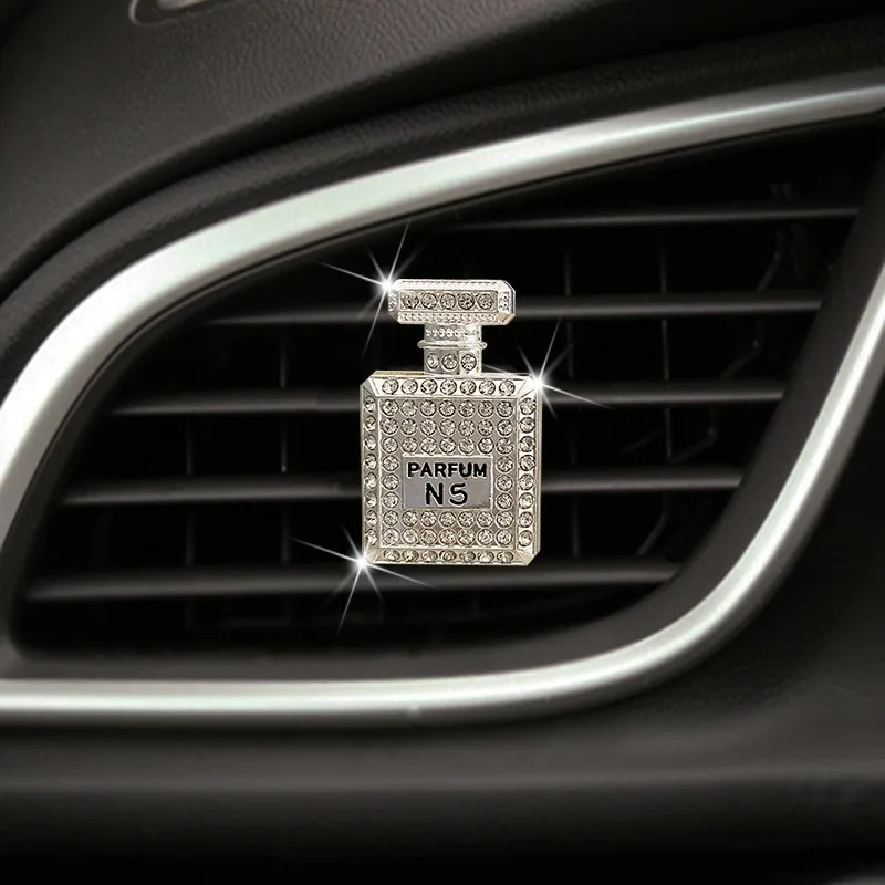 

Perfume Bottle Shape Car Outlet Clip,Creative Rhinestone Car Air Conditioning Outlet Perfume Decorative Clip,Car Air Fresheners