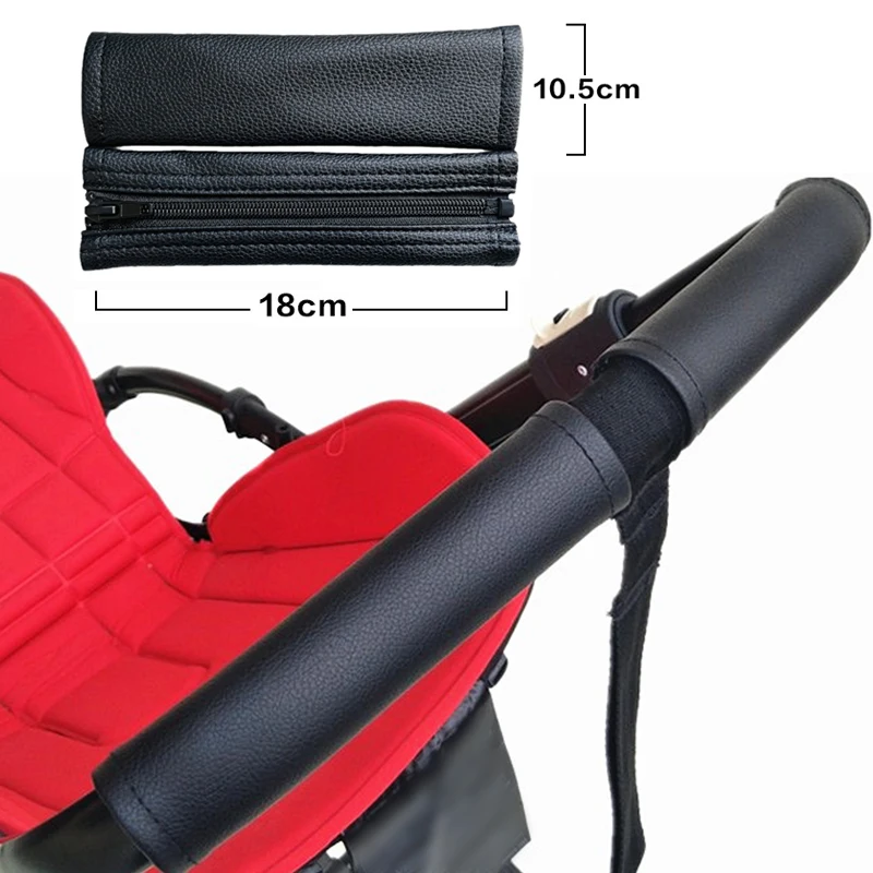 2pcs Baby Stroller PU Leather Handle Covers Trolley Armrest Protective Case Baby Car Cart Protector Cover Pushchair Accessories winter warm baby car windproof plush protective cover stroller handle gloves