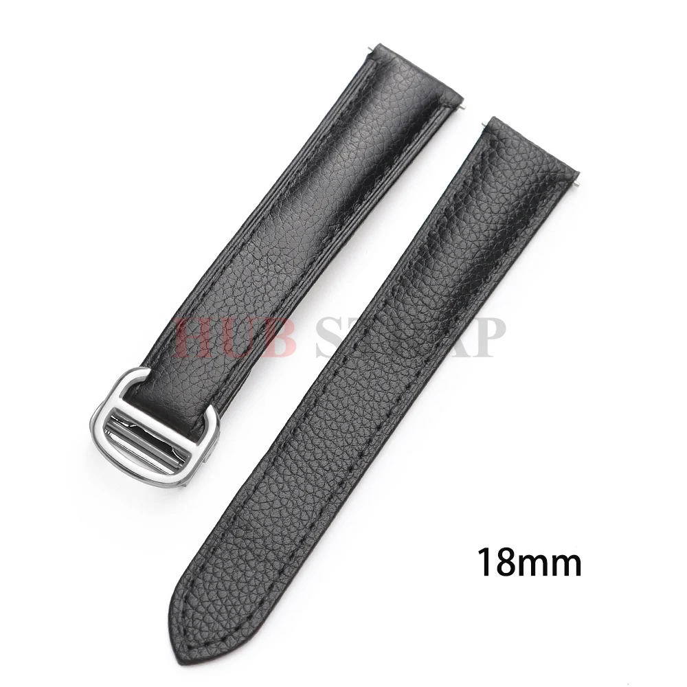 16mm 18mm 20mm 22mm Echtleder Uhrenarmband für Cartier Tank London Solo Lychee Strukturiertes Rindsleder Armband Herren Damen Band – Detail 15