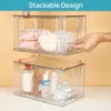 Vtopmart 4 Pack Large Stackable Storage Drawers,Clear Acrylic Drawer Organizers with Handles, Easily Assemble for Bathroom 4