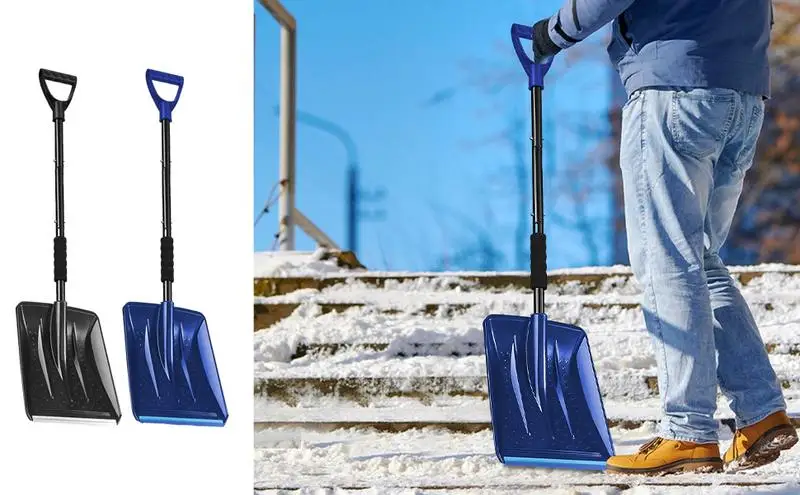 

Snow Shovel For Driveway Snow Scoop Shovel With Ergonomic D-shaped Handle Portable Snow Removal Tool For Balconies Walkways