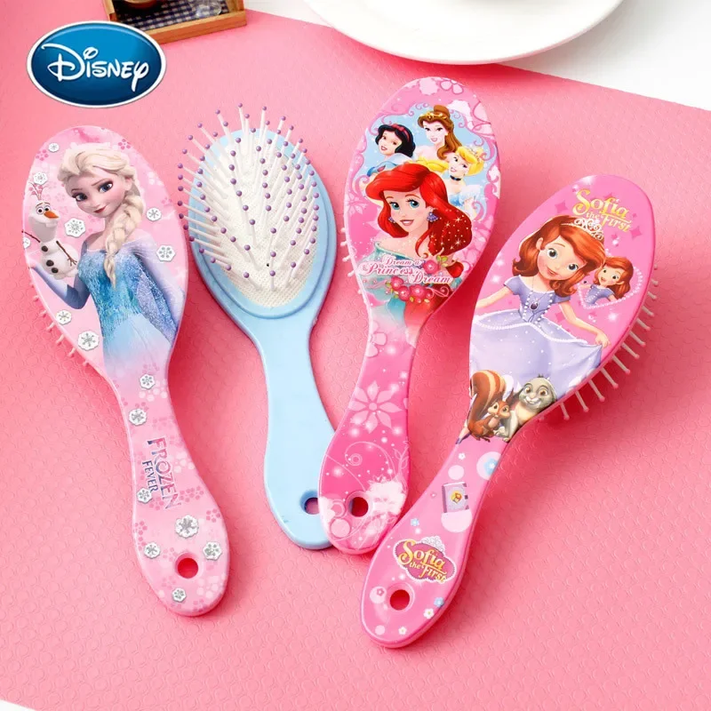 Girl Comb Cartoon Cute Frozen Girls Comb Sofia Princess Minnie Mickey Children Cute Air Cushion Hair Massage Disney Gifts baby hair comb hair brush comb