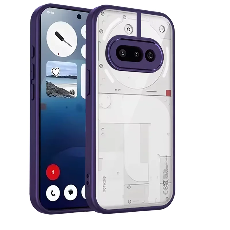 Nothing Phone 3A A059 Hülle Luftpolster Stoßfeste Silikon-Schutzhülle Transparente Matte Rückseite Harte Handyhülle für Nothing Phone 3A 5G