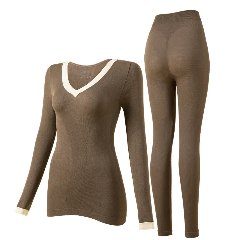 Modal autumn pants suit wears slim and versatile V-neck thin thermal underwear women's undershirt