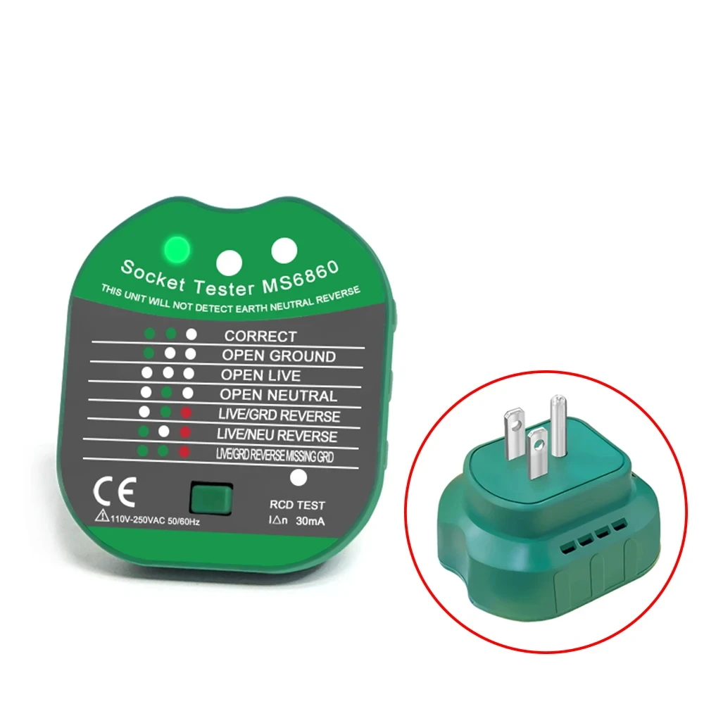 스마트 전압 감지기 콘센트 검사기, 소켓 검사기, RCD GFCI 테스트, NCV 라이브 중성선 테스트, EU 미국 플러그 계량기, 신제품