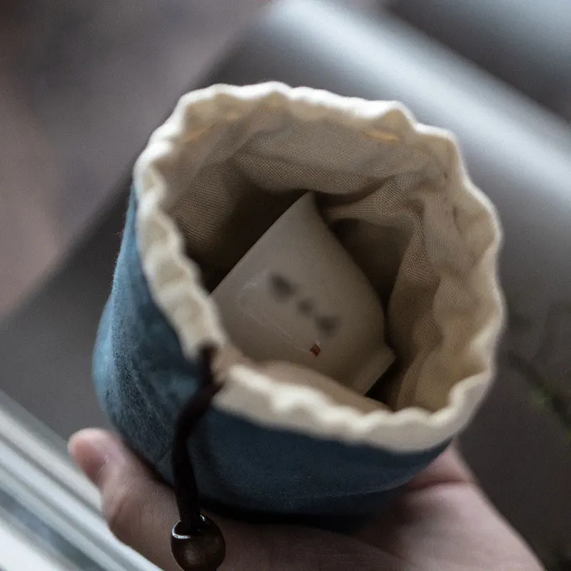 1Pc New Creative Tea Set Single Cup Fascicular Orifice Bundle Pocket Tea Can Storage Brocade Cotton Hemp Teaware Cloth Bag