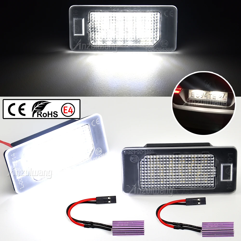 2x LED Number License Plate Light Lamps For VW Golf Jetta MK6 Passat B6