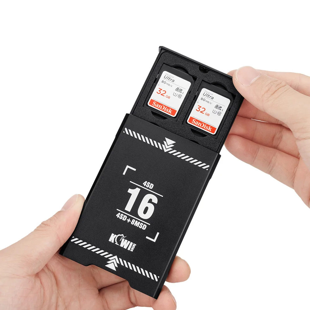16 Steckplätze Pop-up-Speicher karten etui stoßfest tf sd Speicher karten halter Organizer für 4 sd & 4 x cf Express Typ a & 8 x Micro SD – Detail 10