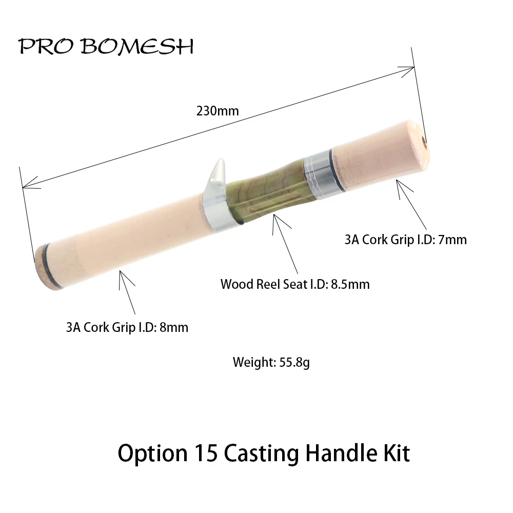 Pro Bomesh 3A Kork Griff Holz Spinnrolle Sitz Griff Kit DIY Forelle Angelrute Gebäude Komponente Reparatur Zubehör – Detail 18