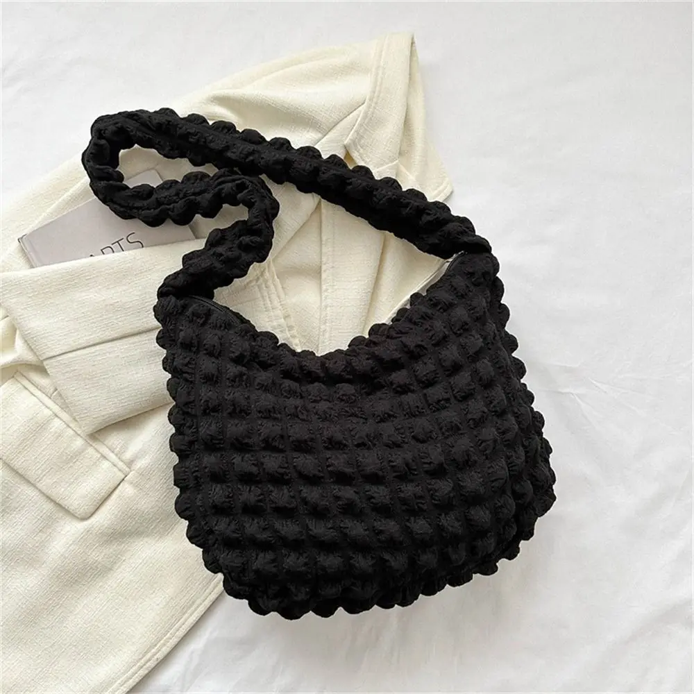 Bolsa de ombro acolchoada com padrão xadrez para mulher_voghion.com