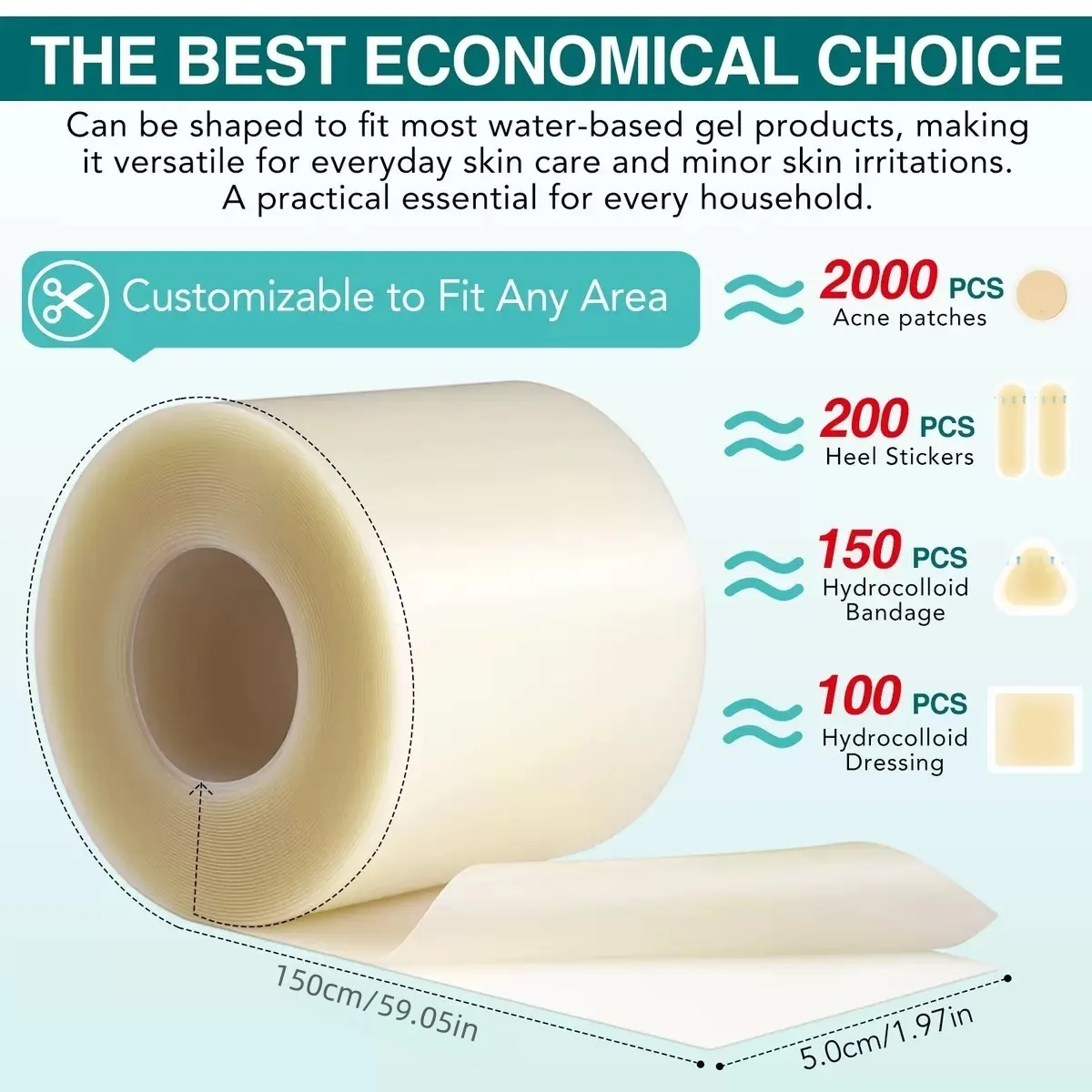 Advanced Skin-Friendly Hydrocolloid Healing Dressings - Soft, Anti-Infection, Customizable Roll