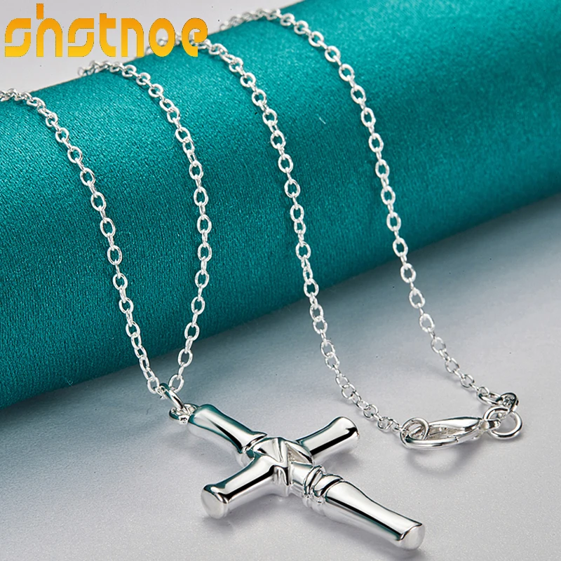 Sterling Silver Mens Necklace Cross 925 Sterling Silver Pendant
