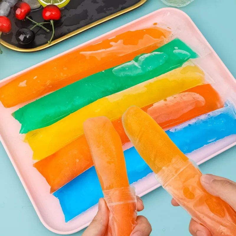 300/50Pcs Disposable Transparent Popsicle Bags Ice Cream Juice Yogurt Chocolate Ice Bags DIY Kitchen Accessories Cool Summer 2