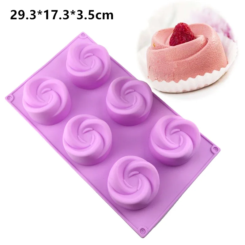 6 Flower Silicone Cake Mold Handmake DIY Bread Mould  Moulds For  Mooncake   Tools