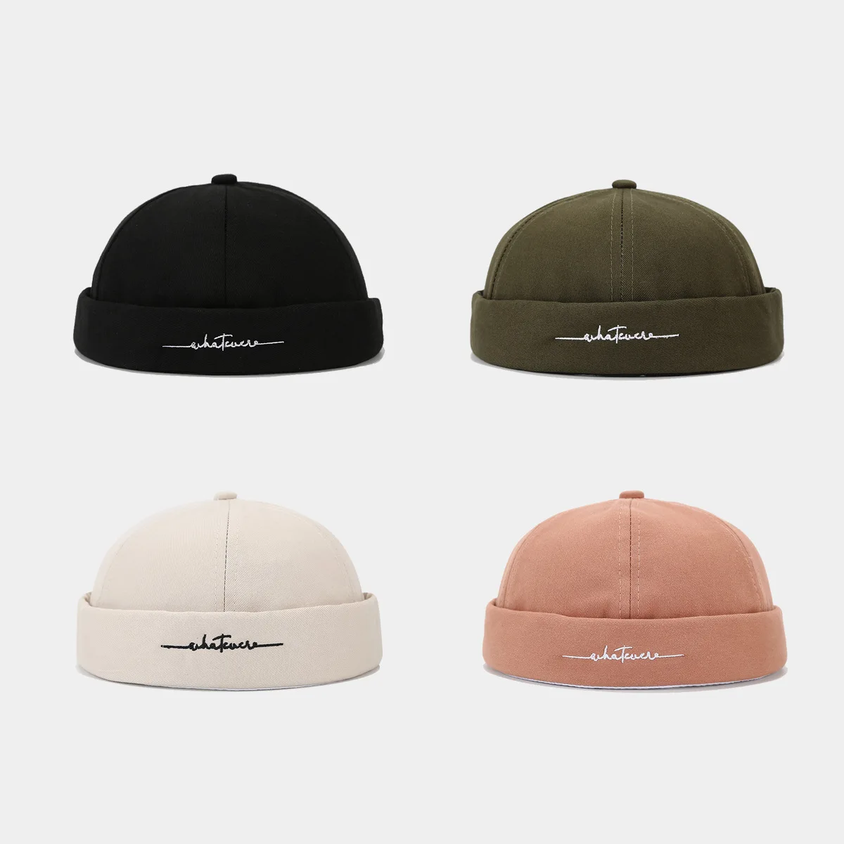 

Шапка-бини с вышивкой в виде букв