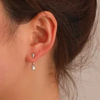 Retro Minimalist Geometric Square Detachable Triangles Stainless steel Stud Earrings for Women Fashion Jewelry Accessories Party