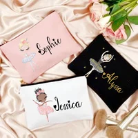 Dance Girl Pencil Case Personalized Custom Name Stationery Supplies Storage Bags Travel Toiletry Pouch Makeup Bag Gift for Girls 1
