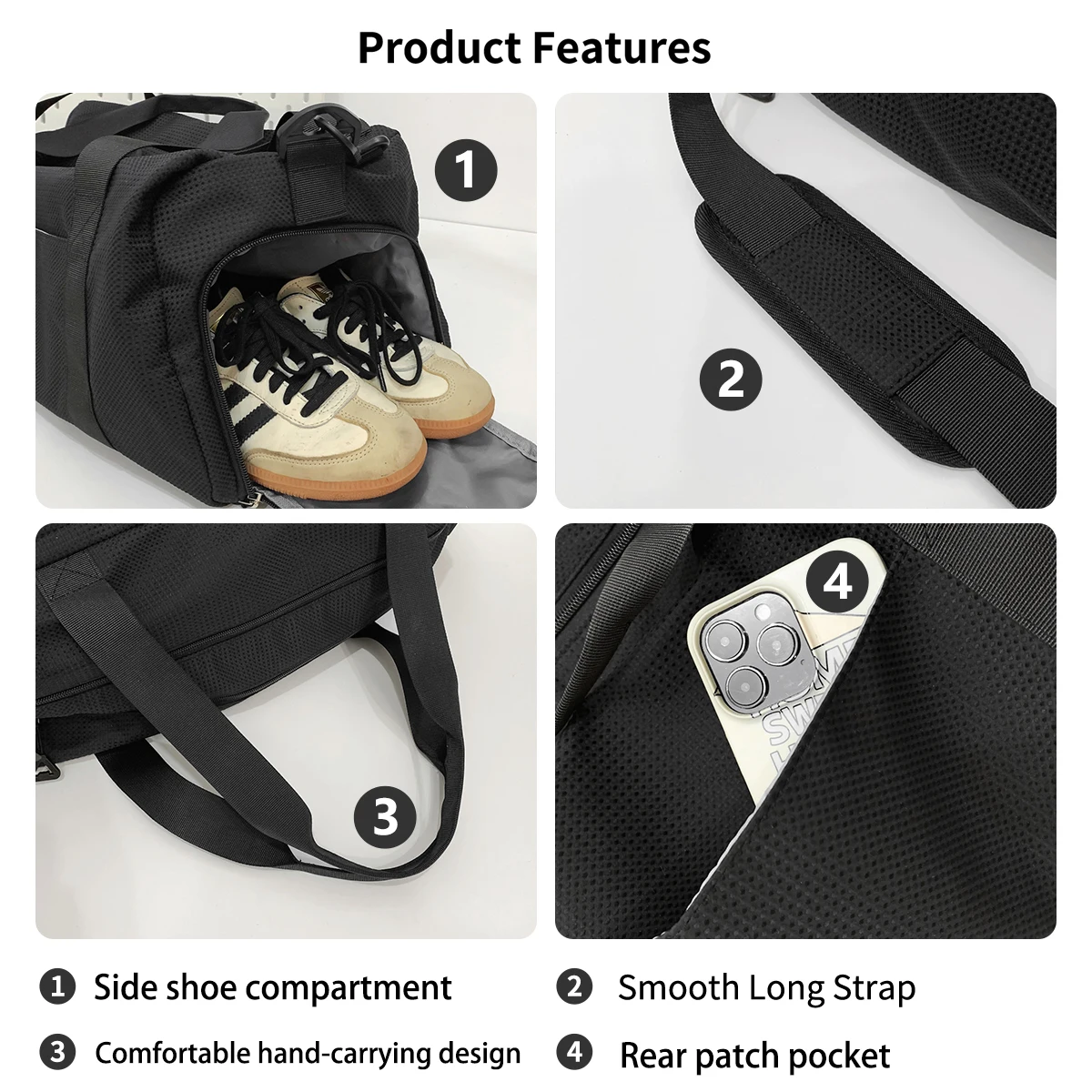 Short-Distance Portable Travel Bag, High-End Fitness Bag, Fashionable Portable Large-Capacity Women's Simple Business Trip Luggage Bag Storage Bag