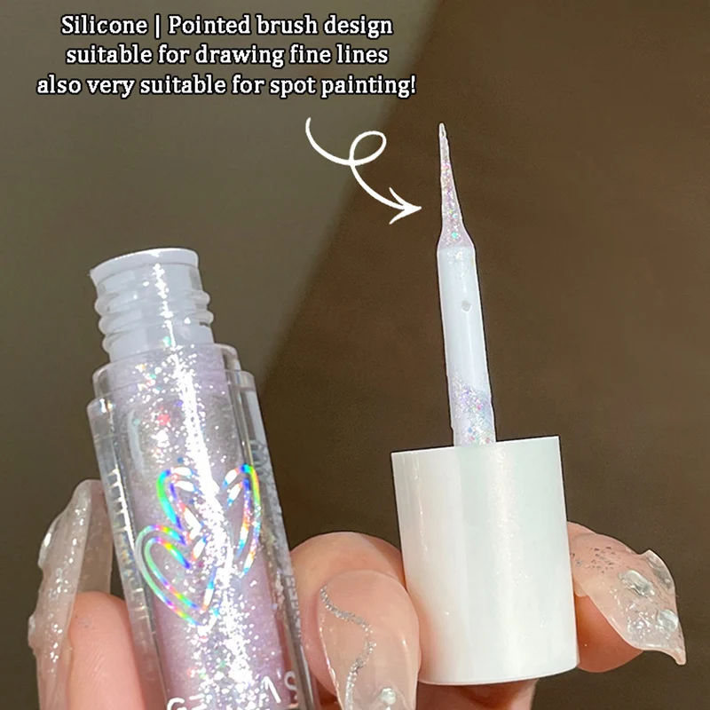 Liquid Eyeliner Liquid Eyeshadow Eyeshadow Eyeliner Liquid Glitter Eyeshadow Diamond Shiny Silver Eye Liners Waterproof Flash Sequins Gel Lying Silkworm Brightening Makeup Tools