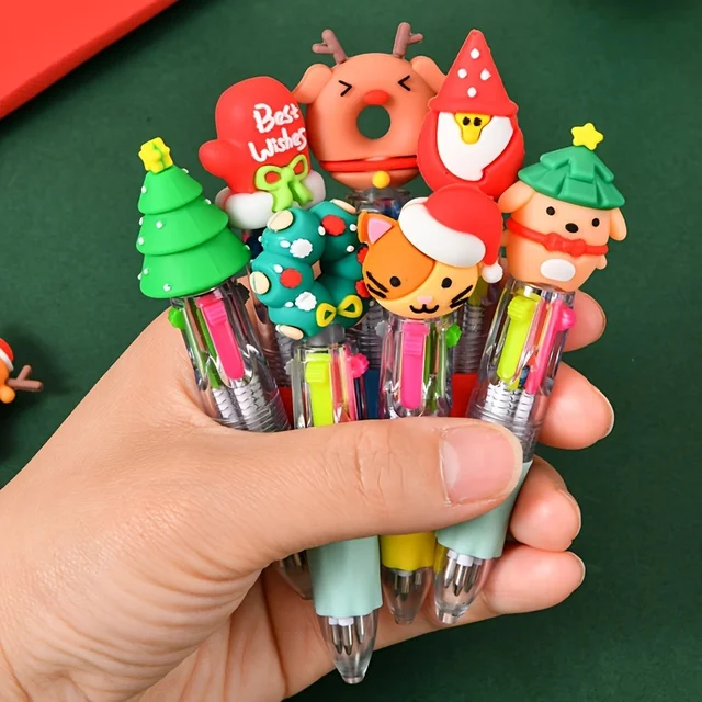20pcs Mini 4-Color Round Ballpoint Pens - Fine Writing Tools for Office & Study, Christmas Gift Idea, Christmas Stationery 4