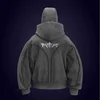 Y2K Harajuku Ninja zip up Hoodie Oversized Embroidered Washed Double Hat sweatshirt American style StreetWear Goth Men Women Top 2