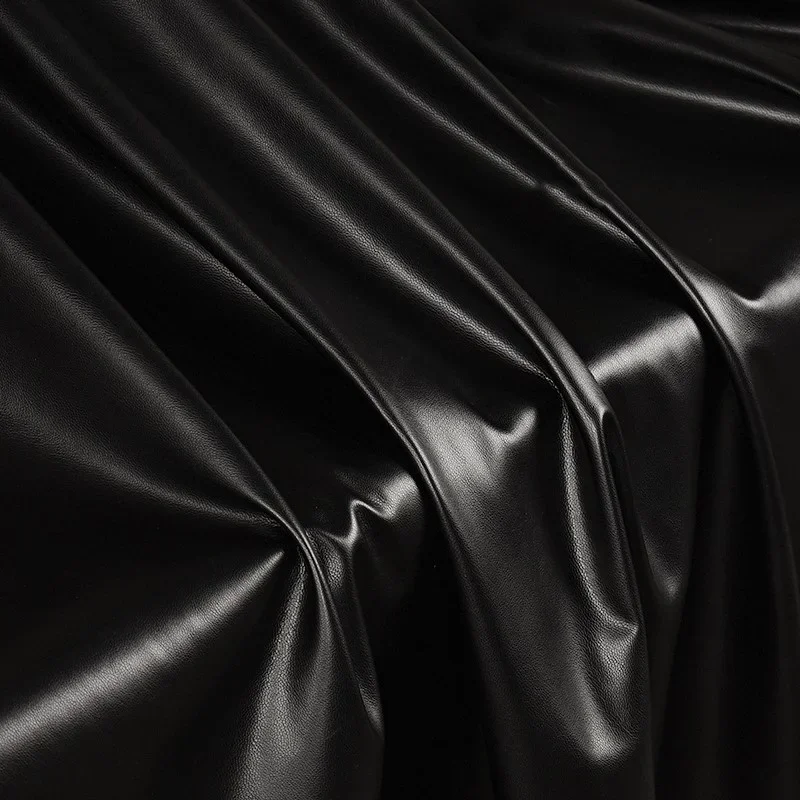 Black Suede PU Leather Fabric – Elastic Smooth Material for Jackets, Clothing & DIY Sewing 3