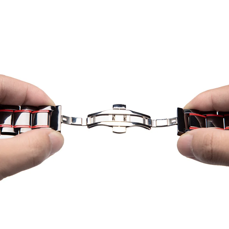 Premium 22mm Ceramic Bracelet - Elegant Metal Link Strap
