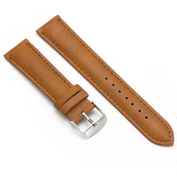 Brown PU Leather Watch Strap for Men and Women - Premium Replacement Band (Brown)