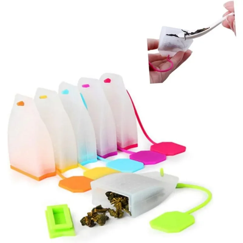 Food-grade Silicone Tea Bags Colorful Style Strainer Herbal Loose Tea Infusers Strainer Diffuser Teaware Accessories