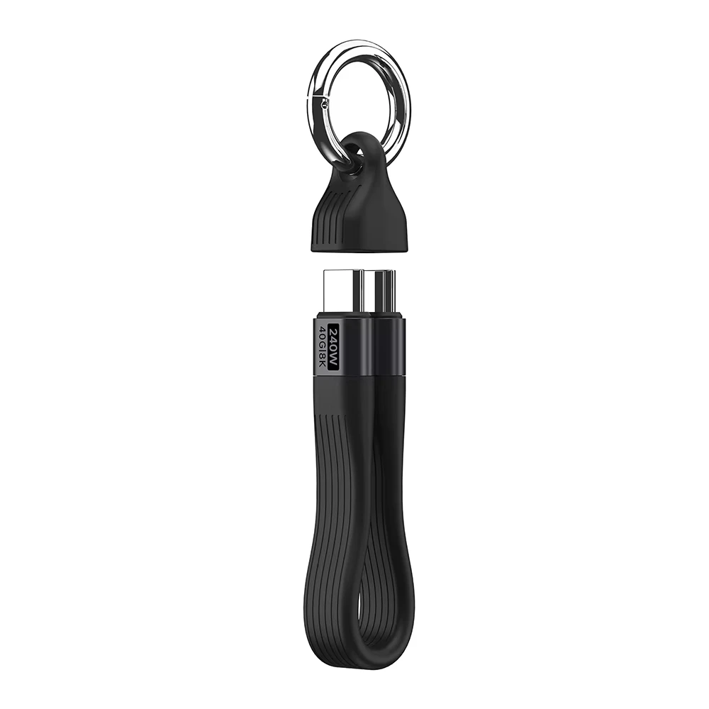 Portable 240W USB-C Keychain Cable with 40Gbps Data Transfer and 8K Video Display