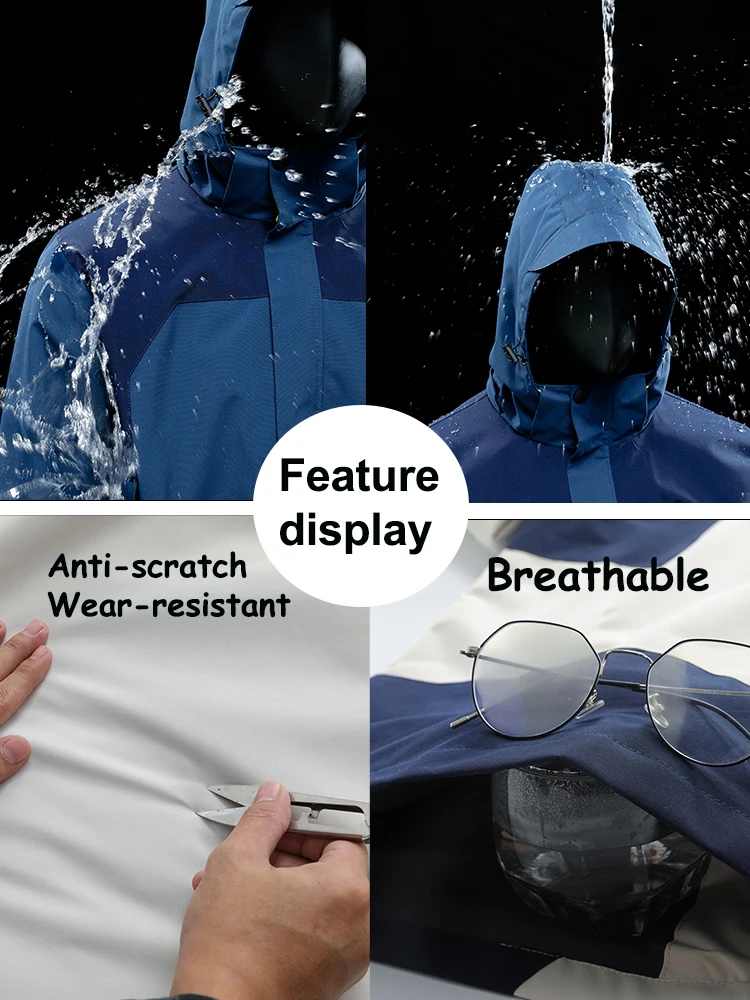Men's Autumn Jacket Camping Hiking Windproof Windbreaker Mens Waterproof Hooded Coat Outdoor Travel Climbing Fishing Coats Man 4
