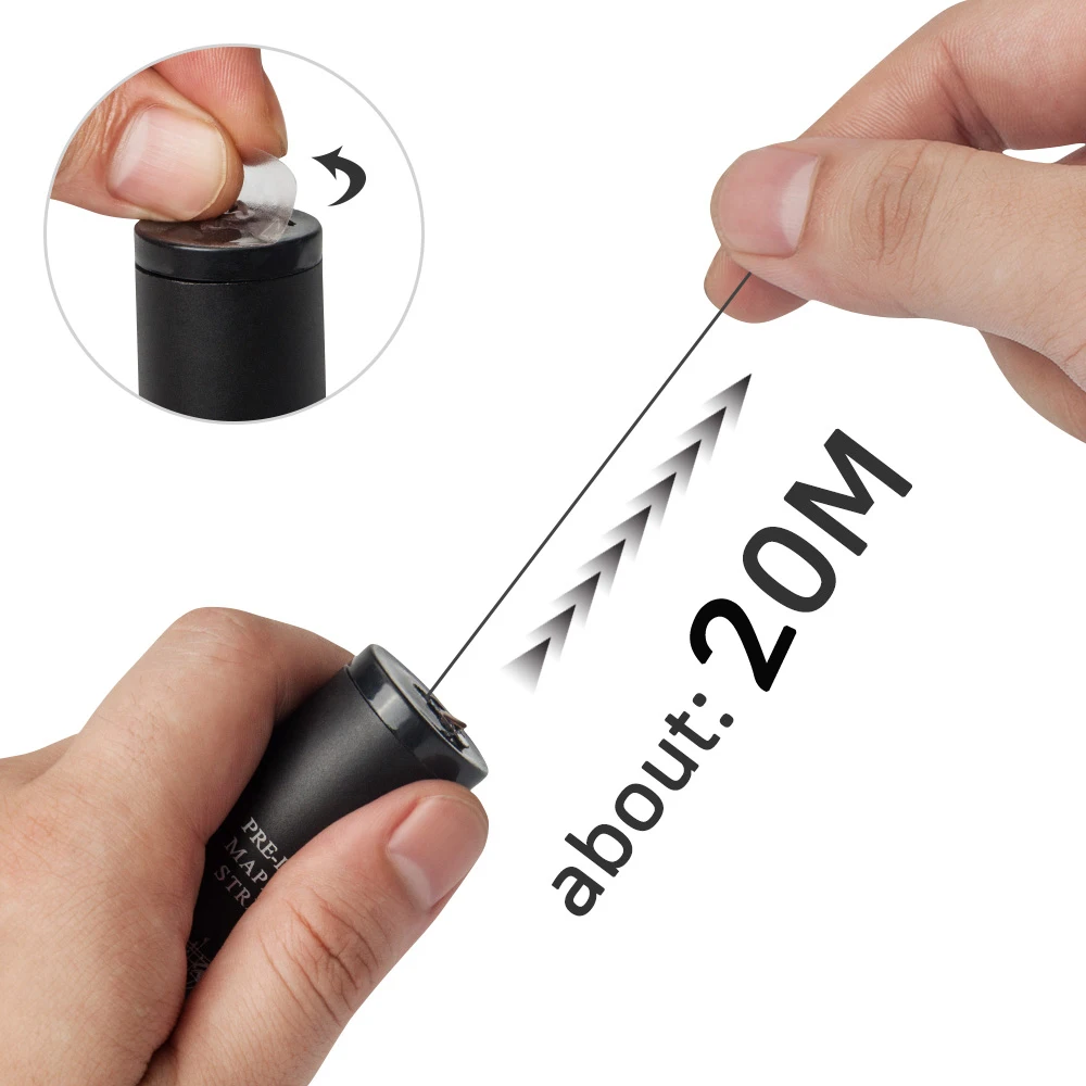 20m Ink Positioning Line Micro-Needle Tattoo Positioning Line Pre-Inked Eyebrow Marking Tattoo Dyeing Measuring Tool Alloy Bottle Ink Mappingstring Box